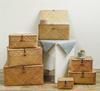 POPETPOP Suit Rattan Storage Basket with Lid, Seagrass Storage Basket, Rectangular Storage Basket, Bathroom Towel Basket, 26x16x10cm