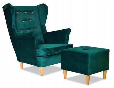 Diana Wing Chair with Footrest Scandinavian Green GREEN
