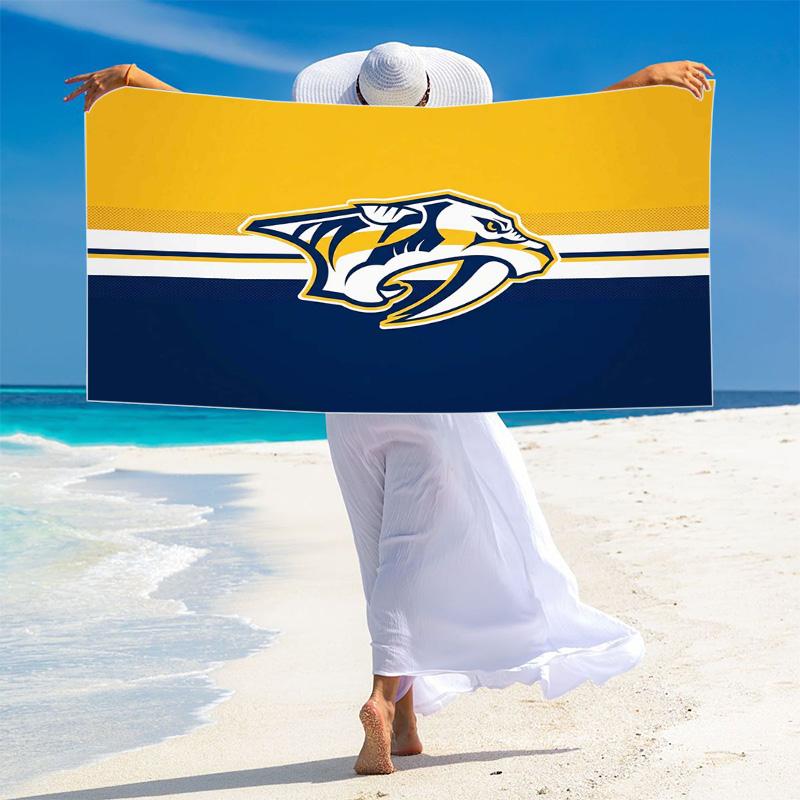 Nashville Predators Logo Print Beach Towel, Large Soft Quick Dry Towel for Beach Camping Swimming