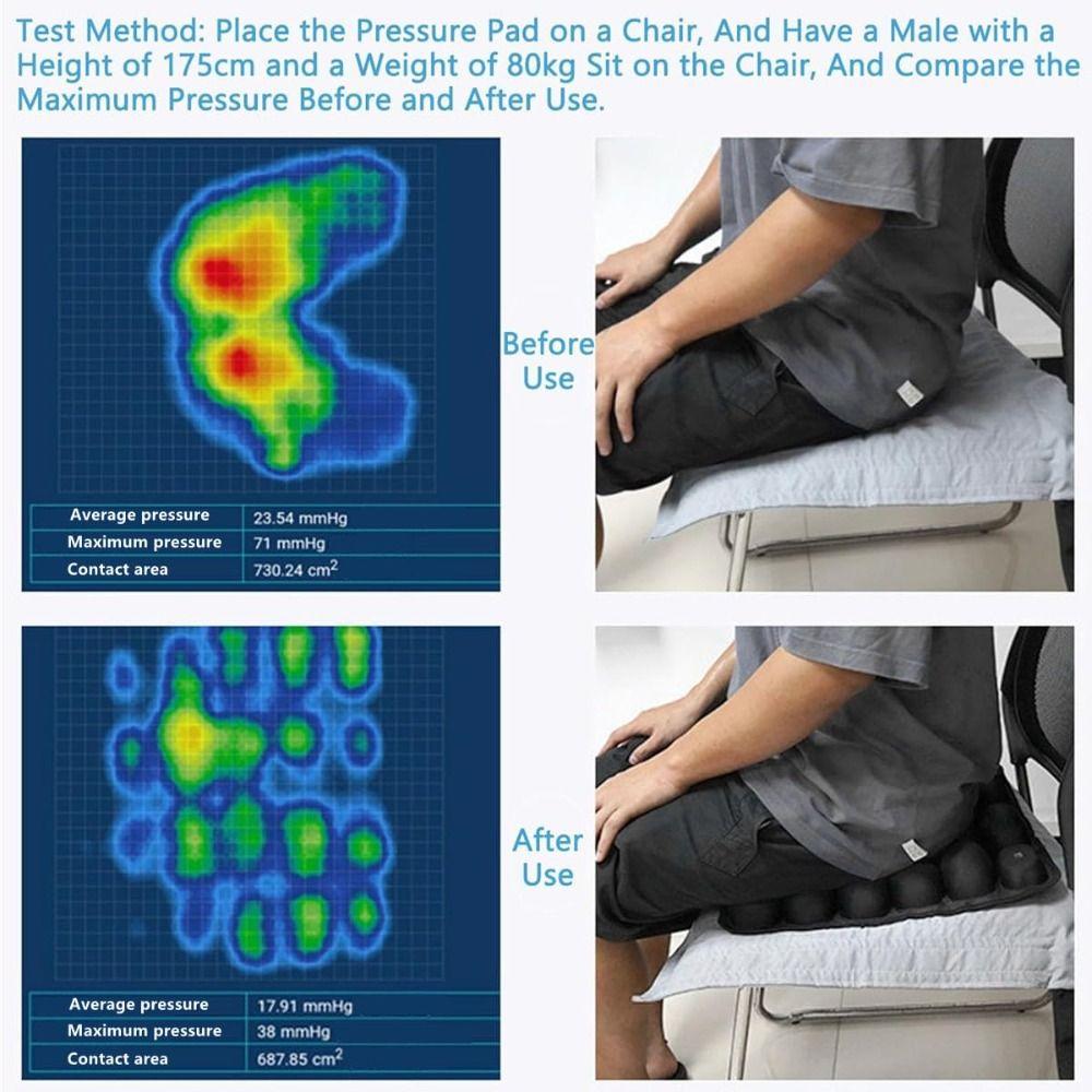 Travel Seat Cushion Comfortable 3D Air Cell Seat Cushion Inflatable Anti-Slip Portable Travel Cushion for Car Seat Office Chair
