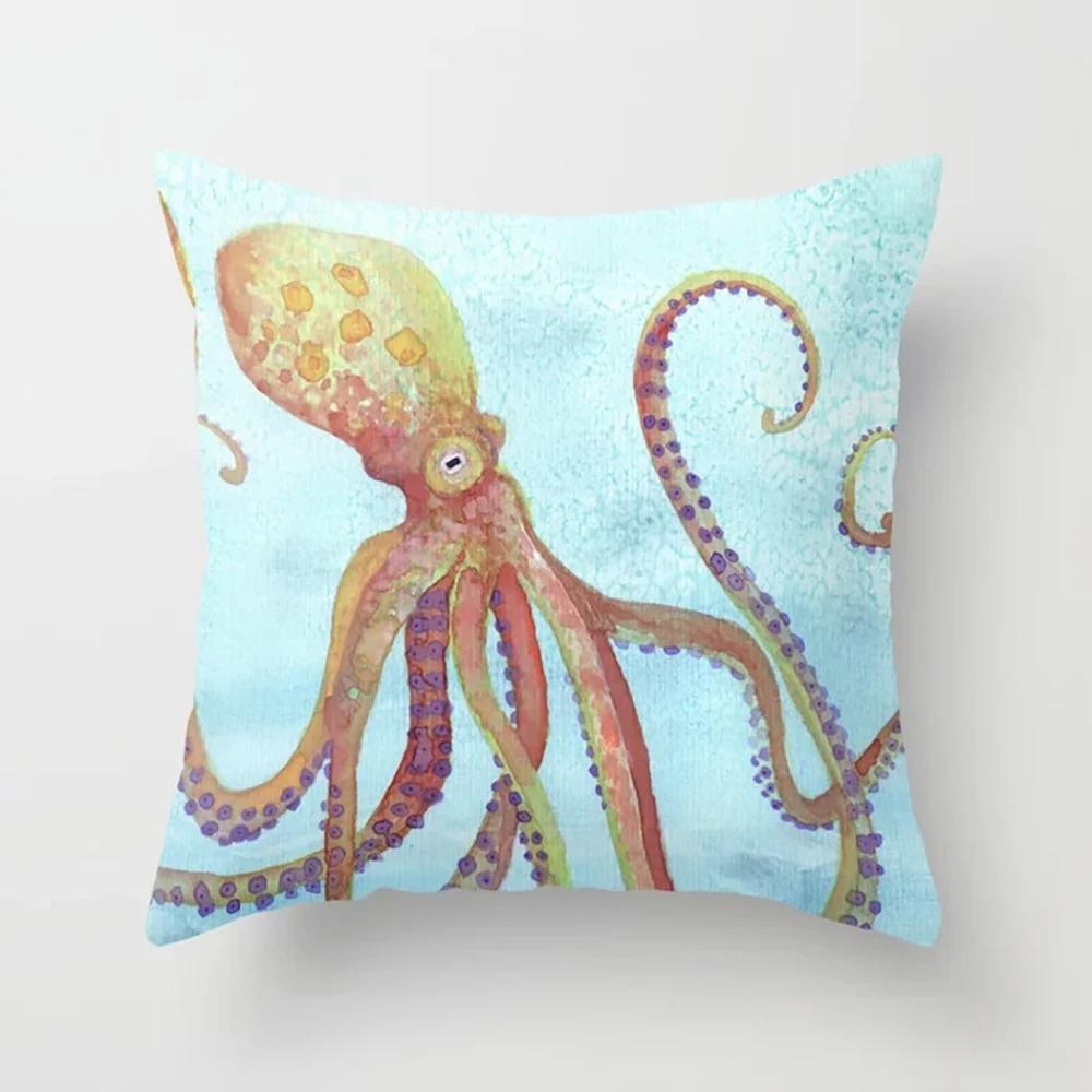 Octopus Pattern Pillowcase Car Ornaments Office Living Room Home Pillowcase