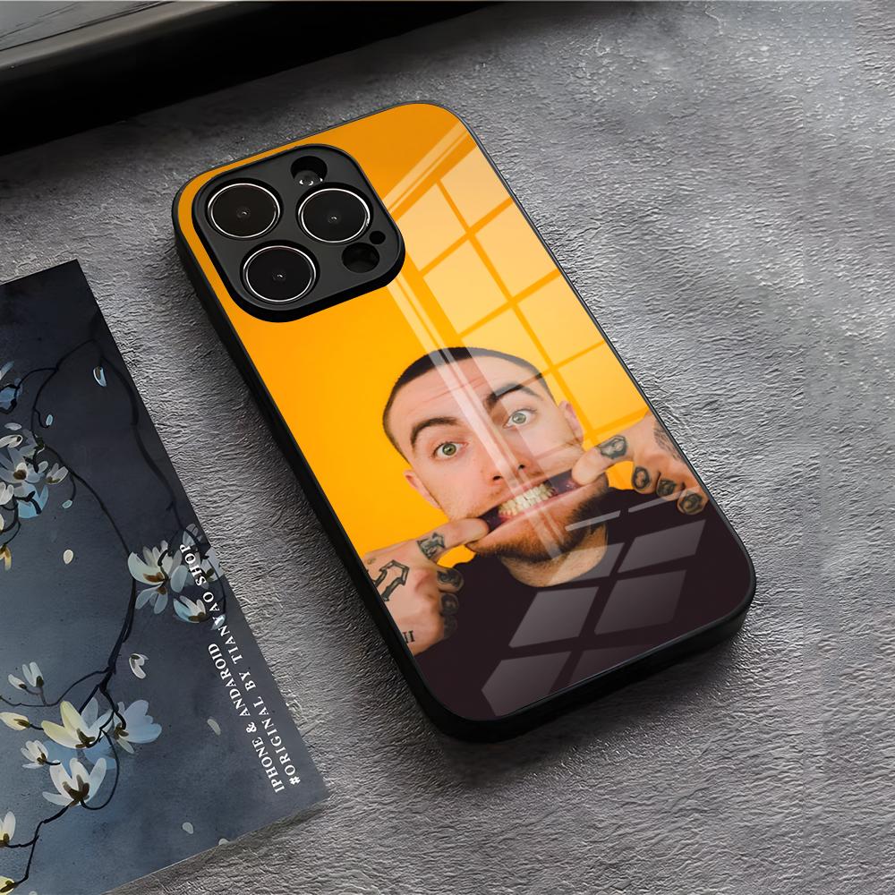 Singer M-Mac Circles Miller Phone Case For IPhone 17 Air 16 E Pro Max 15 14 13 Mini 12 Pro 11 Max Plus Black Glass Cover