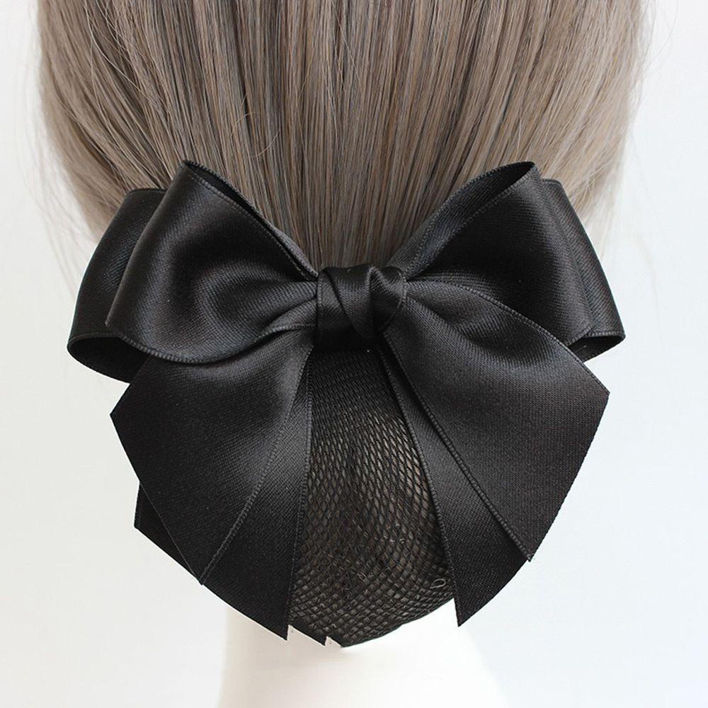 For Girls Hotel Bowknot Nurse Korean Bun Snood Ponytail Clip Women Spring Clip Hairgrips Cover Net