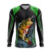 Men's Quick-Dry Fishing Shirt - Moisture-Wicking, Long Sleeve Rash Guard with Fish Design, Perfect for Hiking & Outdoor