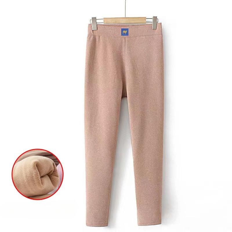 High Waist Women's Fleece Lined Thickened Base Layer Thermal Pants Lamb Wool Cotton Warm Leggings for Winter