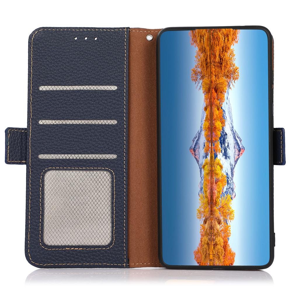 For Motorola Moto G85 5G/S50 Neo 5G Case Genuine Cow Leather Phone Cover RFID Blocking