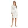 Women's Faux Silk V-Neck Tie-Waist Long Sleeve Robe - Spring/Summer Pajama Loungewear