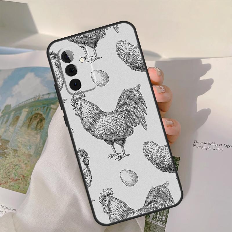 Chicken Pattern Case For Samsung Galaxy A54 A34 A24 A14 A51 A71 A21S A53 A33 A23 A13 A12 A22 A32 A52 Coque