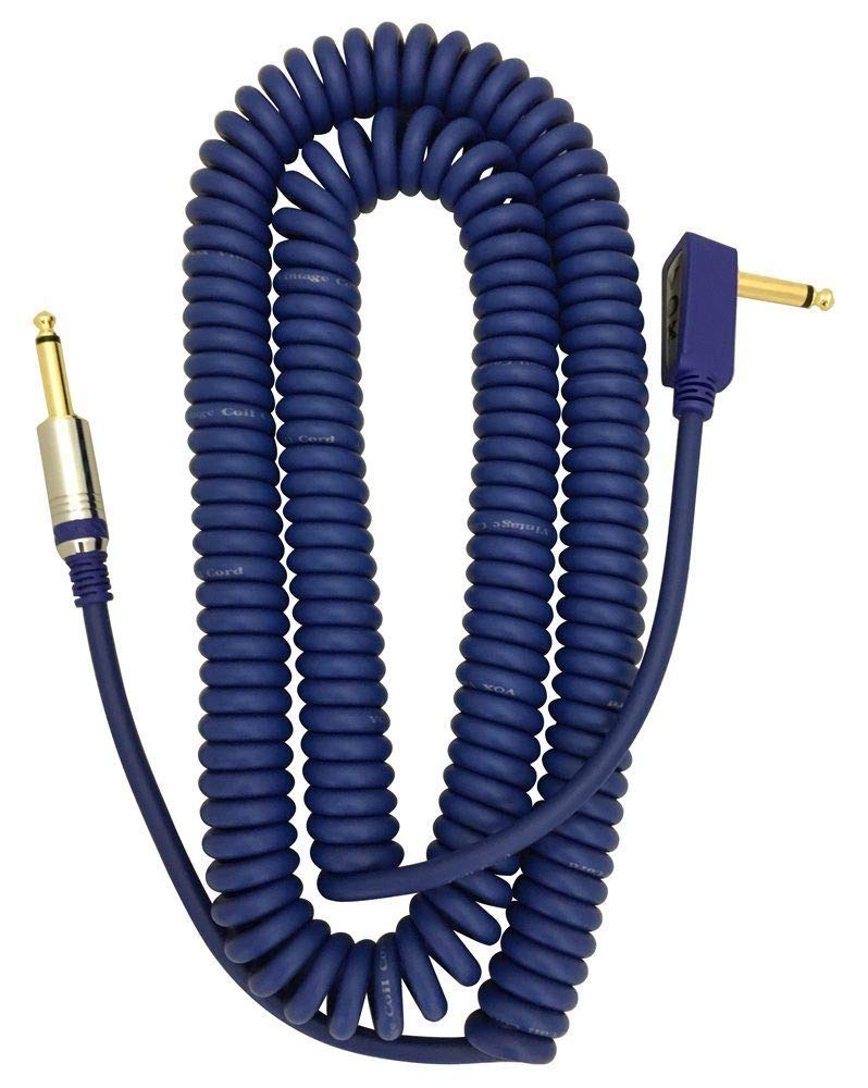 VOX VCC90 Guitar & Bass Shielded Cable, Coiled Cord, 9m, Blue