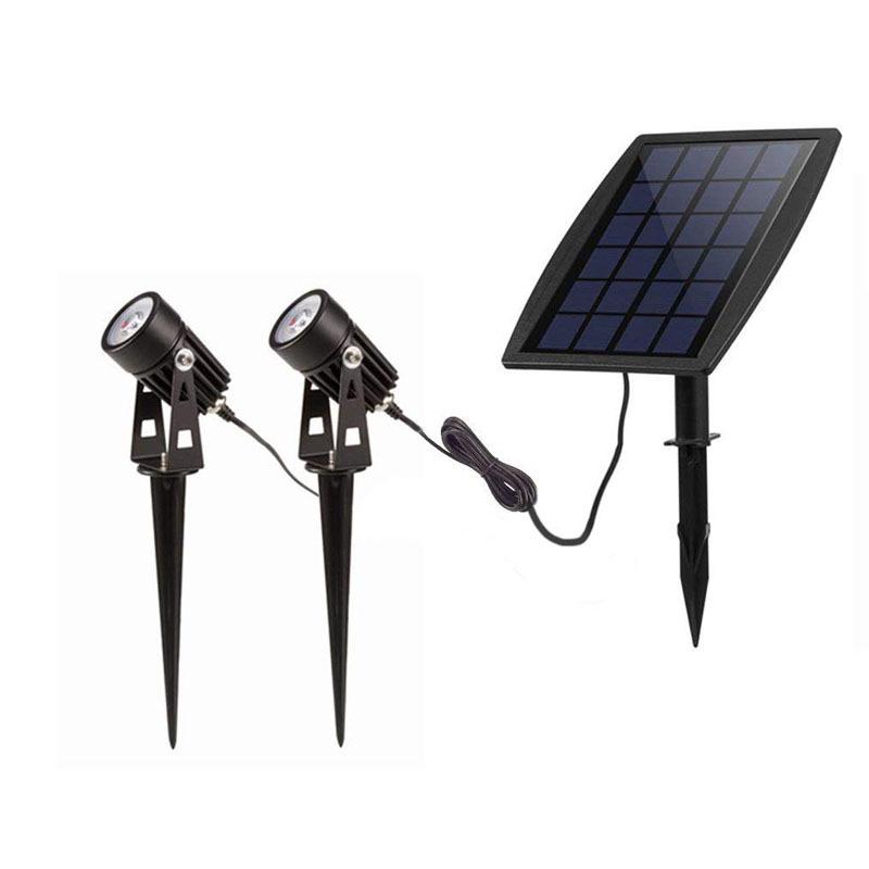 Dual Solar LED Lawn Spotlights with Light Control for Outdoor Gardens
