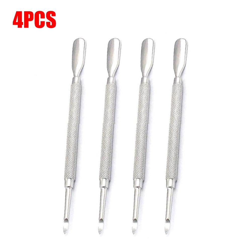 1Pcs/4Pcs Cuticle Pusher Double Sided - Sharp Edge Spoon Shaped Dual Ended Cuticle Pusher Remover Clean Manicure Pedicure