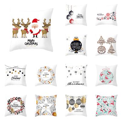 Merry Christmas Cute Elk Snowflake Print Pattern Cushion Cover Home Living Room Decor Throw Pillow Pillow Cover 45x45cm