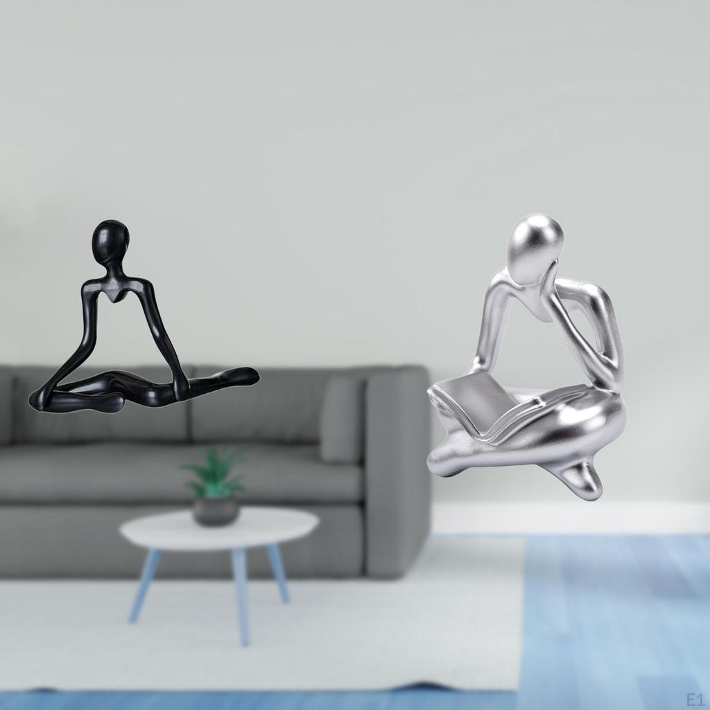 Creative Abstract Thinker Statue Figurine for Desktop Tabletop Living Room Shelf Office Bookshelf
