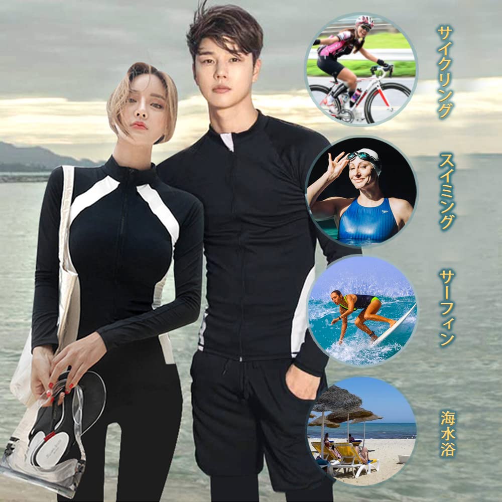 Set Costum de Baie Fitness YFMAYI cu Erupție Lungă și UV Amfibiu Femei 5 Piese Gardă, Pantaloni Scurți, Tankini, Mâneci, Jambiere, Protecție,