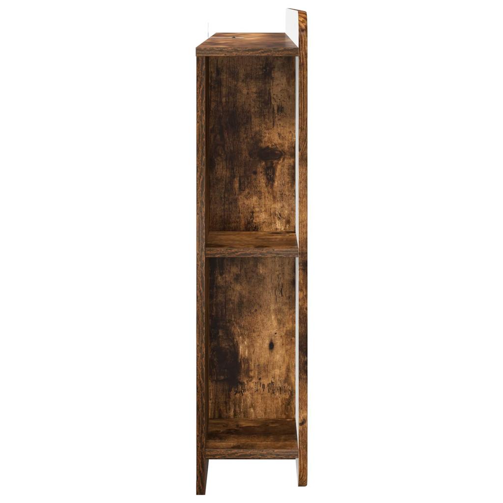 Headboard Cabinet with Storage Smoked Oak Wood Based Material