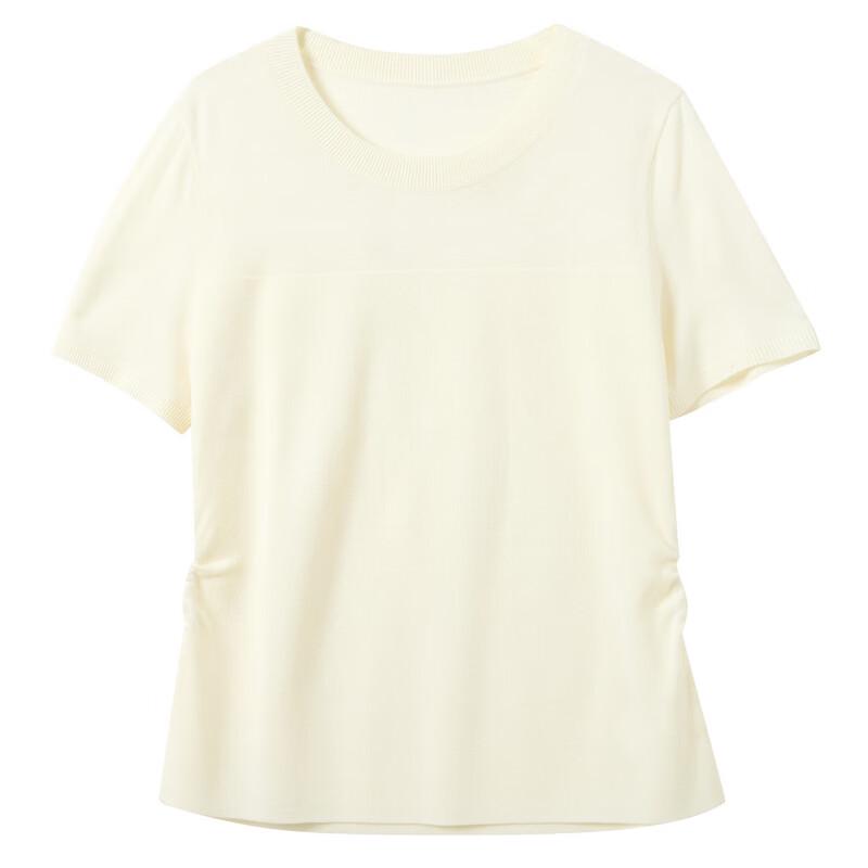 Sancai Women's Plus Size Round Neck Short Sleeve Knit Top