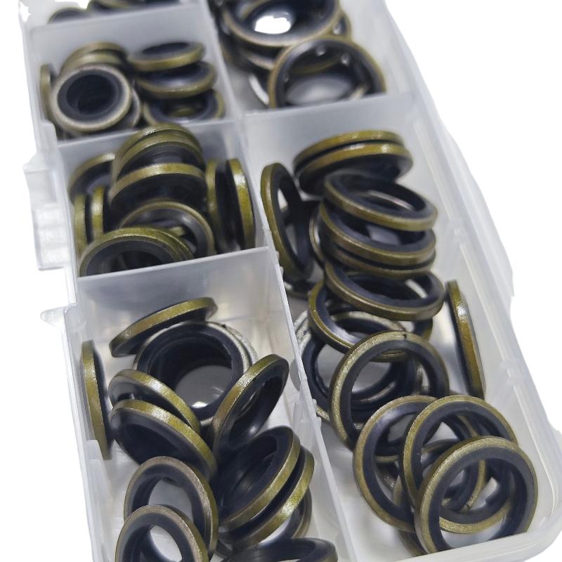100Pcs Washer Seal Set M6 M8 M10 M12 M14 M16 Car Oil Pan Drain Gasket Kit Drainage Bolt Pad Rubber Oil Drain Plug Gasket