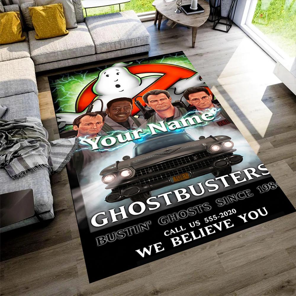Ghostbusters Personalized Text Floor Mat Suitable for Entryway Kitchen Study room Bedrooms Antislip Carpet Anime Office Decor Wedding Party Gift