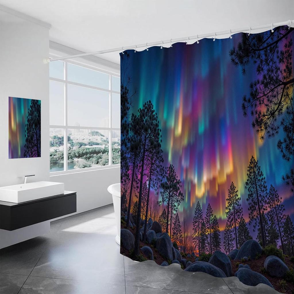 Cute Colorful Butterfly Shower Curtain Artistic Design Bathroom Decor Nature Theme Waterproof Bath Curtain