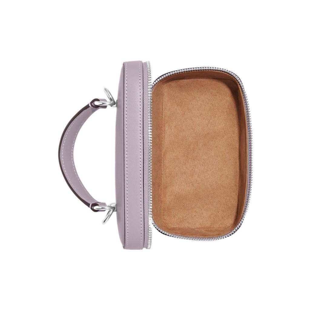 New COACH Canvas With Leather Box Bag, Handbag, Shoulder Bag, Crossbody Bag Trumpets Women's White & Purple CJ522-SVVVJ