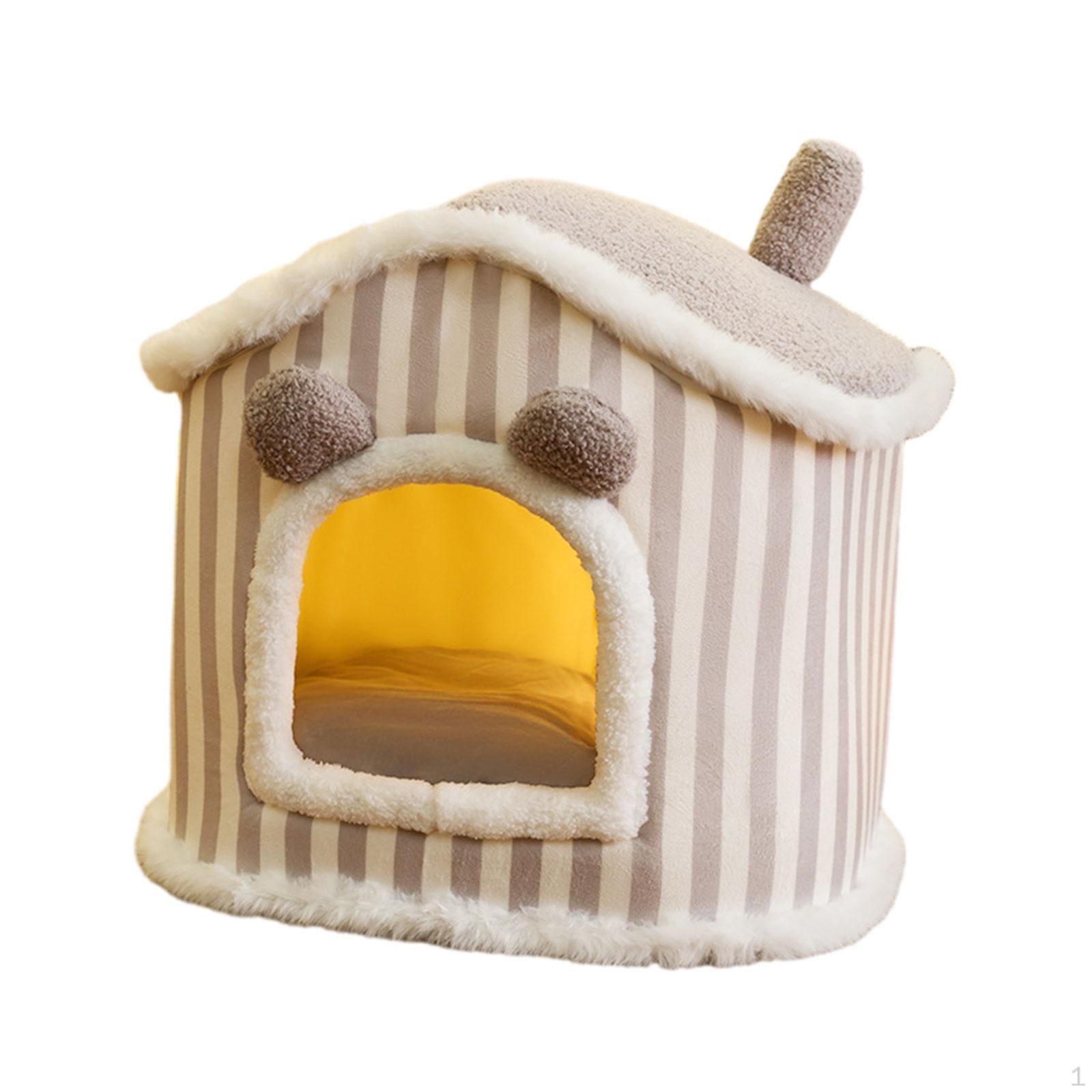 

Красивый домик для кошачьей кровати, домики для щенков, нескользящая теплая удобная моющаяся подушка для домашних животных, питомник серый