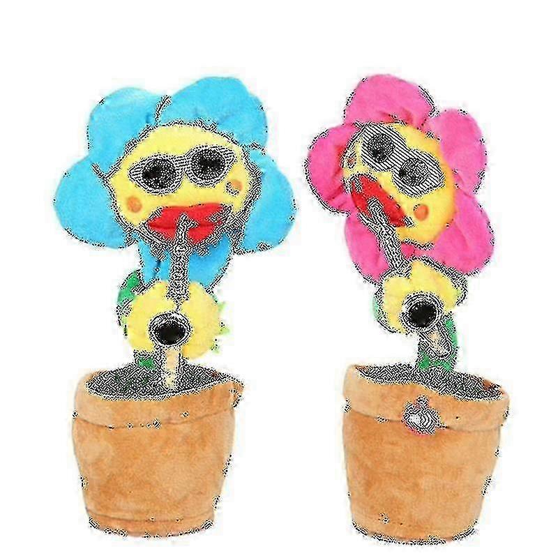Tanzende Sonnenblume mit Saxophon 35cm Elektronisches Singendes Spielzeug 80 Lieder Schwingender Blumentopf