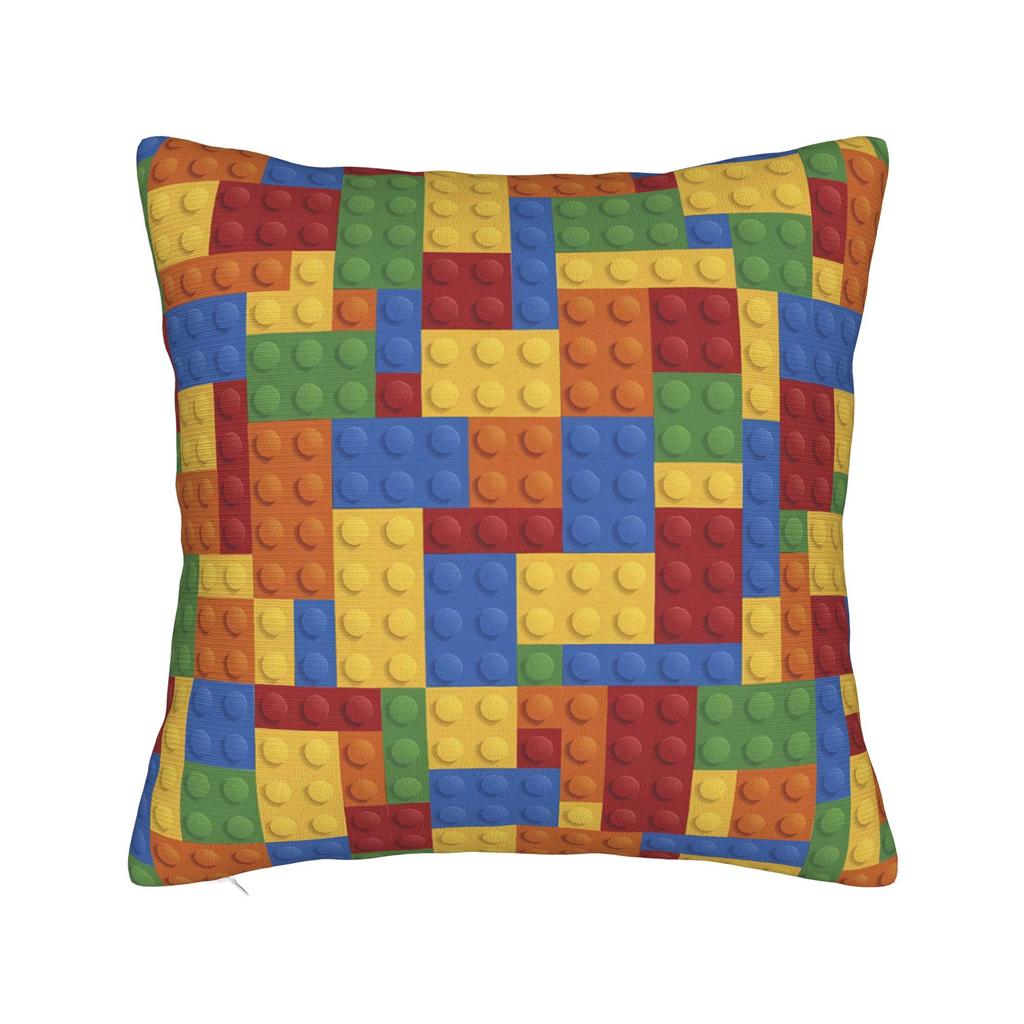 Rainbow Building Blocks Pattern Pillow Cover Soft Cushion Cover Morden Pillow Case For Living Room Bed Chair