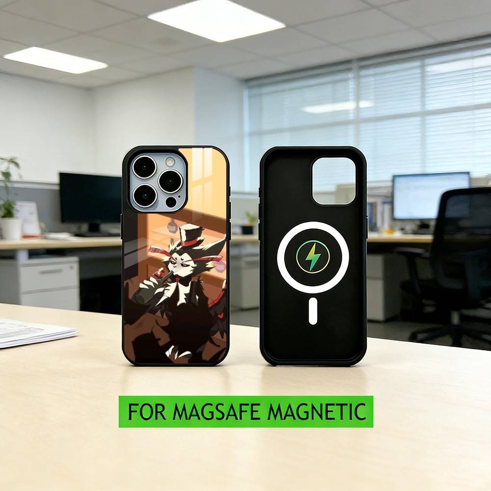 Hazbin Hotel Husk Phone Case For iPhone17,16,15,14,13,12,11 Plus,Pro Magnetic with Magsafe Wireless Charging