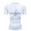 Flame Design Men Sports T-shirt Training Fitness Compression Workout T-Shirt Rashguard Sports Men's Short Sleeve Rashguard