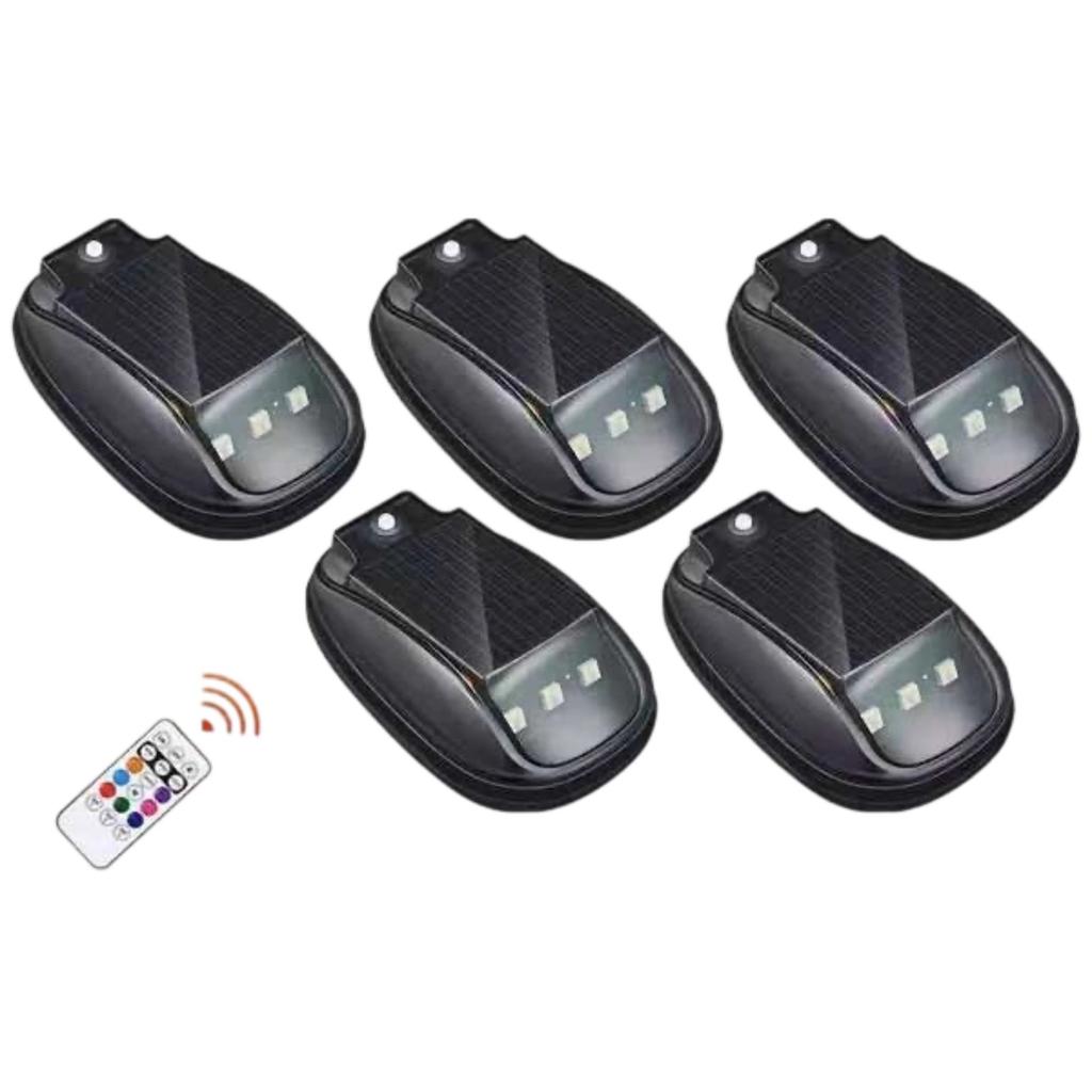 LED Roof Solar RGB Strobe Light With Remote Control , Multi,Color Car Exterior Decoration Lighting