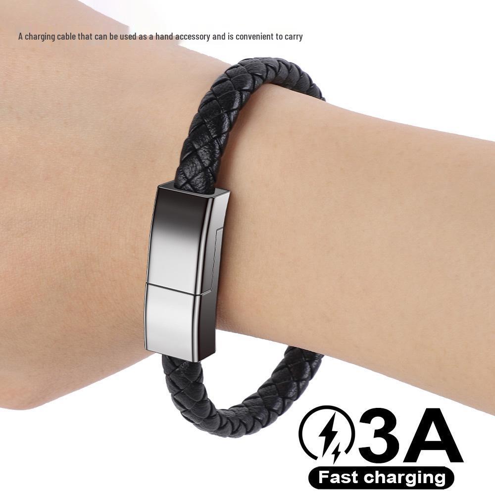 

Portable PD Fast Charging Cable Bracelet for iPhone, Huawei, Xiaomi Apple Lightning 22cm коричневый