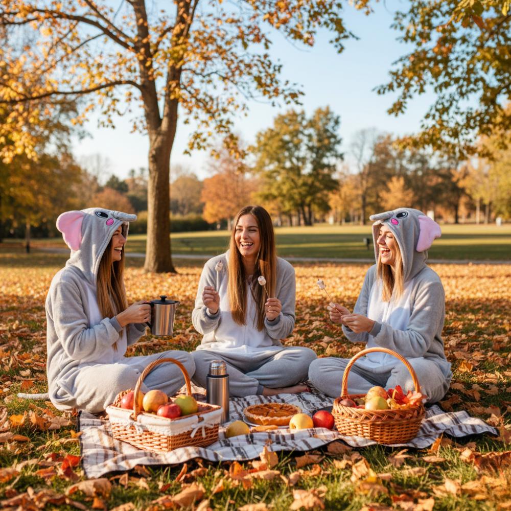 Men's Elephant Pajamas Funny Adult Kigurumi Onesie Warm XL Onesie Costume Grey Elephant - M