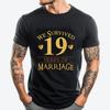 We Survived 19 Years Of Marriage Couple 19th Anniversary Black T Shirt Mens Clothing 2024 Tshirt Casual