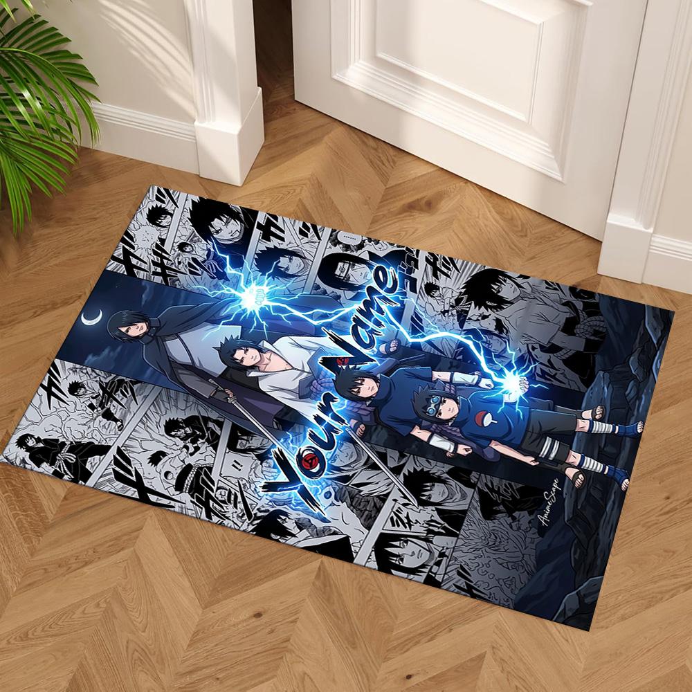 Naruto Character Customize Your Name Floor Rug Office Rug Suitable for Bedrooms Game Room Living Rooms Balcony Antislip Carpet Decorate Offices