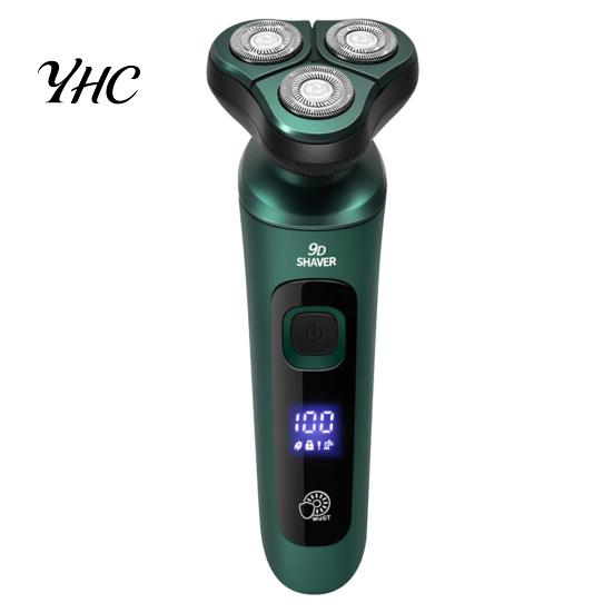 LED Display Shaver Men Electric 3 Heads USB Rechargeable Travel Rotary Smart Razor Cordless Hair Beard Trimmer Remover Tool Father Boyfriend