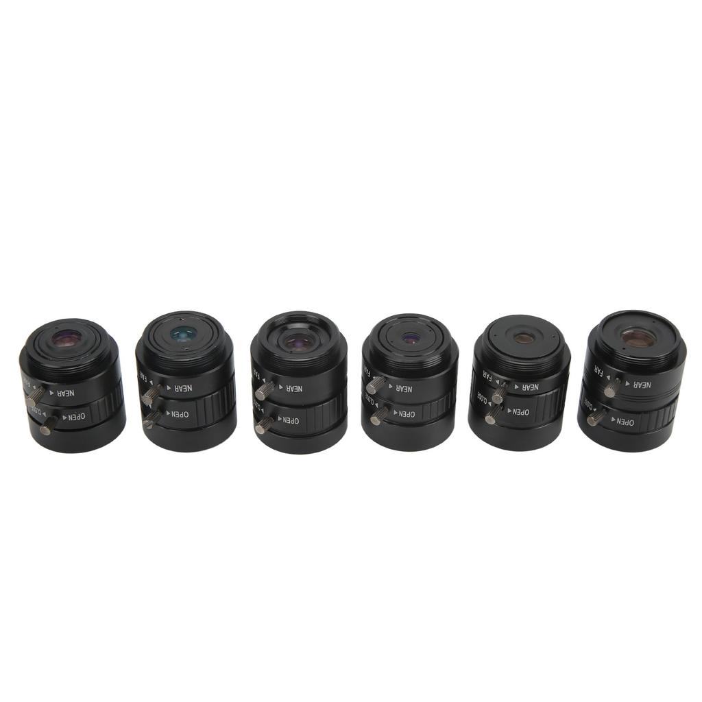 6pcs CS Mount Lens Kit 4mm to 25mm Focal Length 3MP Manual Aperture for Digital Camera