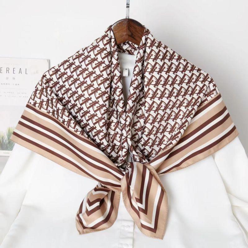 Black and White Animal Print Faux Silk Twill Scarf - 90x90CM Autumn/Winter Shawl for Women