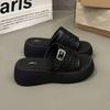 Summer Ladies Thick-soled Fashion Slippers Breathable Mesh Sponge Cake Base One Kick Women's Sandals Leisure Dress Women Shoes