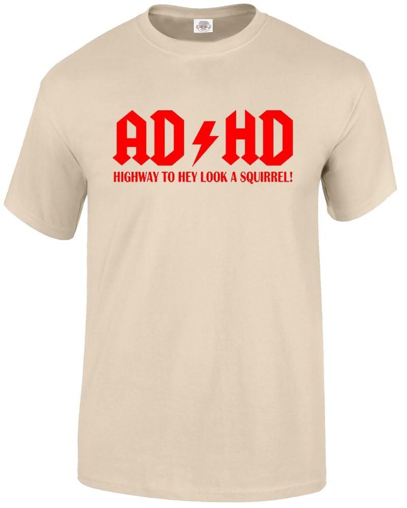 ADHS Autobahn zum Hey schau ein Eichhörnchen T-Shirt Herren Lustiges ADHS ADSR Tee Top