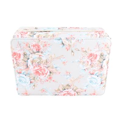 Pencil Case Rose Printed Multi Layer Zipper 252 Slots Portable Pen Holder Storage Pocket(Beige