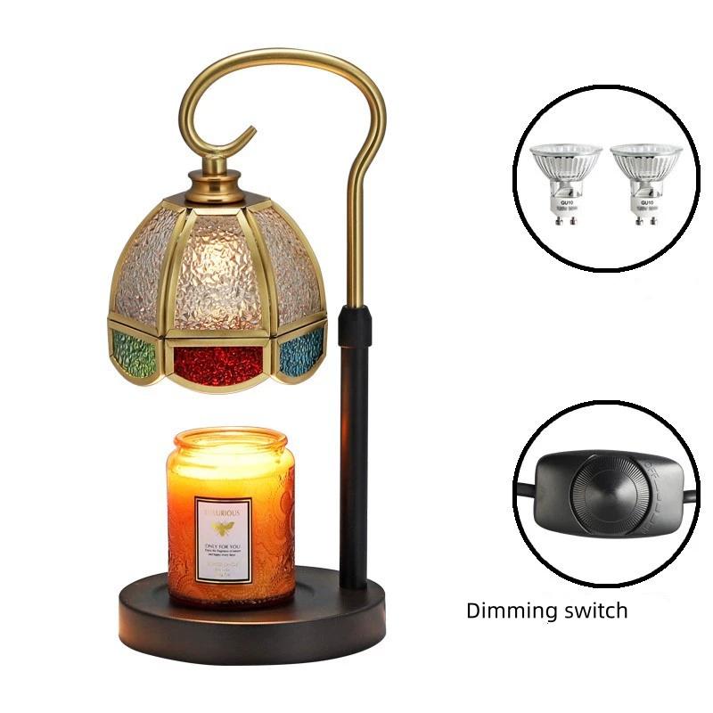 Electric Candle Warmer Lamp House Warming Gifts New Home Decoration Desk Lamp Wax Melting Lamp Colour Glass Candle Lamp