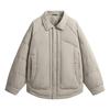 Men's White Duck Down Stand Collar Winter Jacket - Warm, Versatile, American Retro Workwear