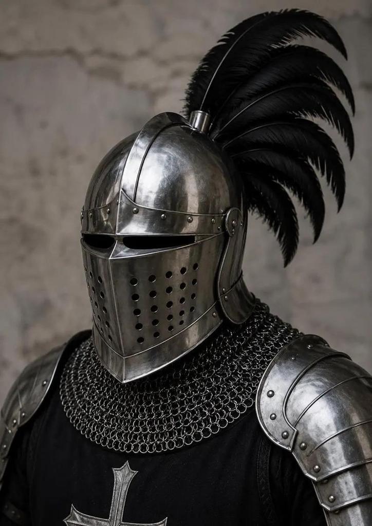 Handmade Gothic Crusader Knight Armor Set Full Plate Steel Medieval Costume