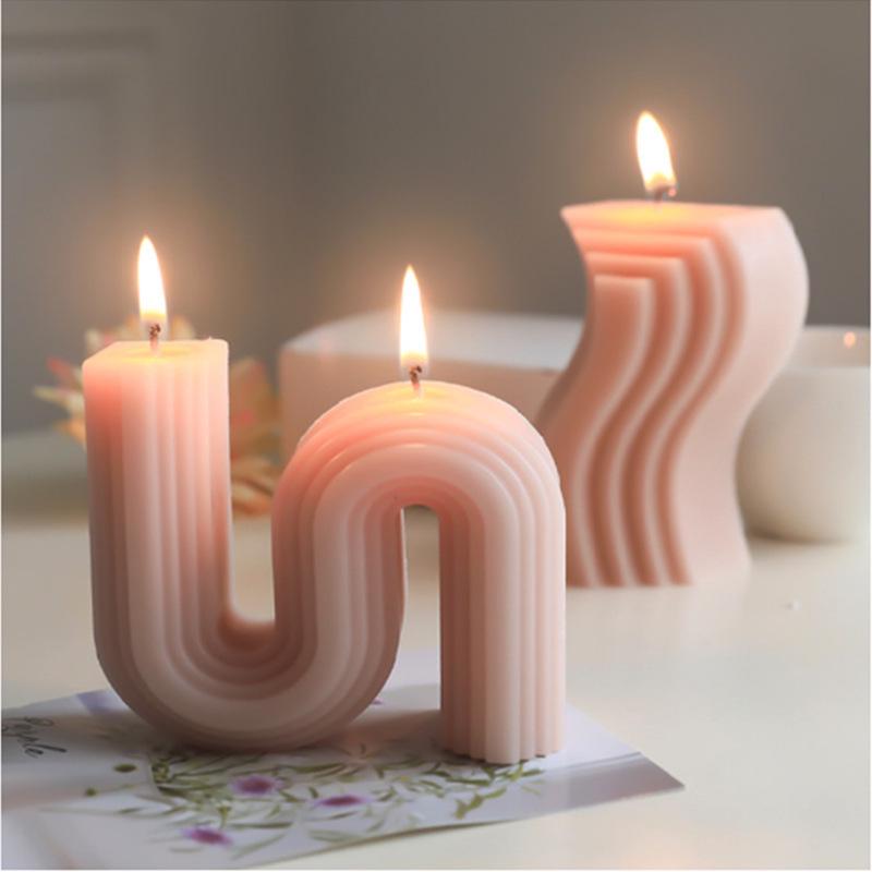 Geometric S & N-Shape Arch Aromatherapy Candle Silicone Mold