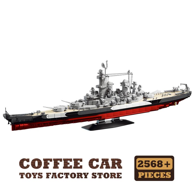 Classic WWII Battleship Models Building Set Military Ship Blocks Toys Warship MOC Bricks Fun DIY Project Adult Kids Gifts Decor