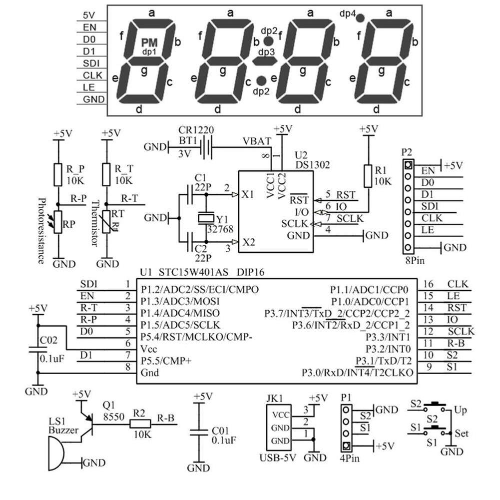 Colorful Digital Clock DIY Electronic Kit Loose Parts Soldering Experiment With Conveniently Powered Via USB 11.5x3.2x4cm