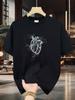 Unisex T-shirt Anatomical Heart Men's Cotton TShirt Realistic Human Heart Sketch Print Pattern Pure Cotton Premium