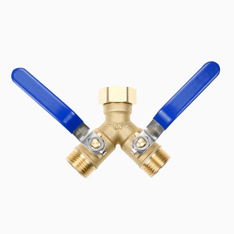 Brass Long Handle Bidirectional Valve Garden Irrigation 3/4 American Anti-corrosion and Anti Rust Interface Hose Splitter