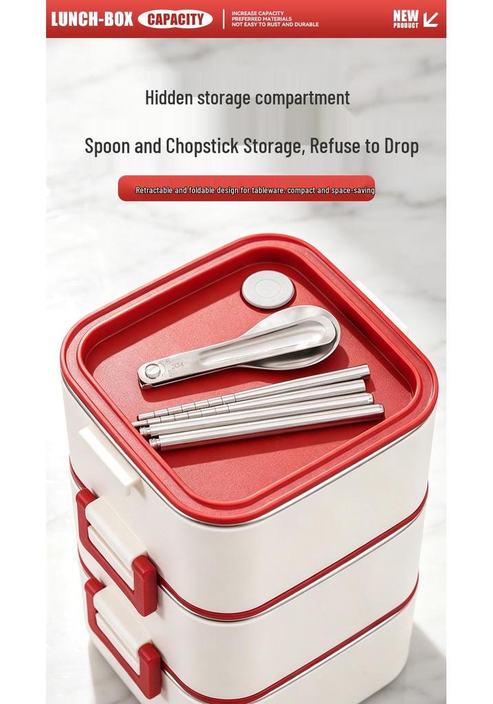 316 Stainless Steel Insulated Bento Lunch Box, Microwaveable Meal Container for Office Workers