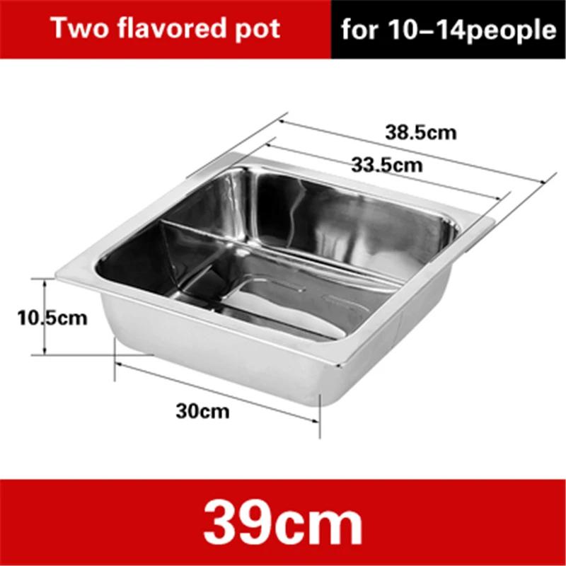 Extra thick stainless steel square hot pot Stewed Mandarin Duck with Ears Hotpot for induction cooker Mother and son pot hotpot
